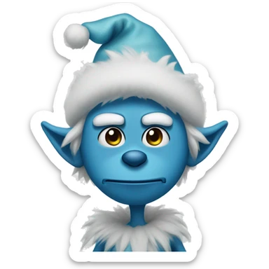 Blue grinch that is waiting for knee surgery sticker