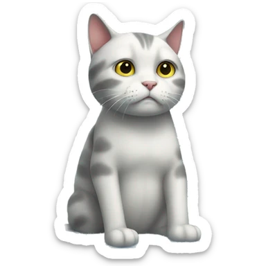 Sad cat in the shower sticker