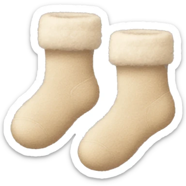 Beige fluffy socks sticker