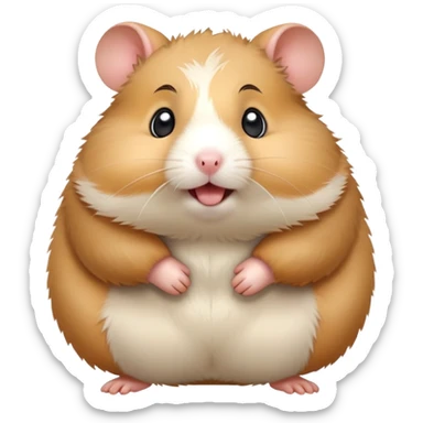 Hamster that is fat and waiting to get adopted he is exited sticker