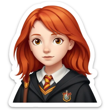 Red head Gryffindor student girl at Hogwarts  sticker