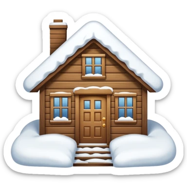 i want a house fully covered with heavy snow, not able to get out emoji. even not able to open door conditio sticker