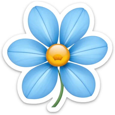 light blue  flower cute  sticker