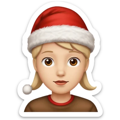 Christmas hat on a head sticker