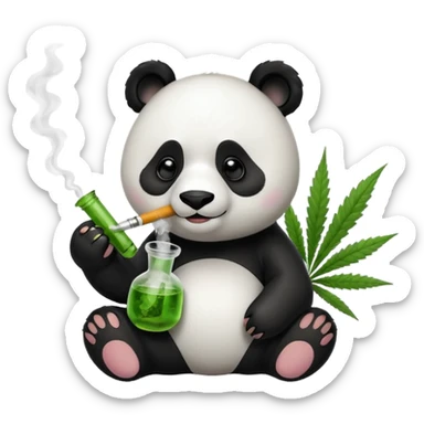 Panda smoking bong  sticker