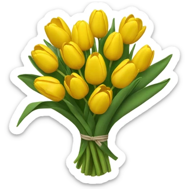 Yellow tulips bouquet  sticker