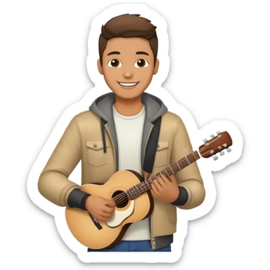 Happy Rock Pop Music Male Musician in his 30s dressed with trendy style sticker