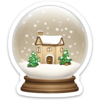 Beige snowy snow globe sticker