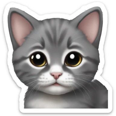 A dark grey munchkin kitten sticker