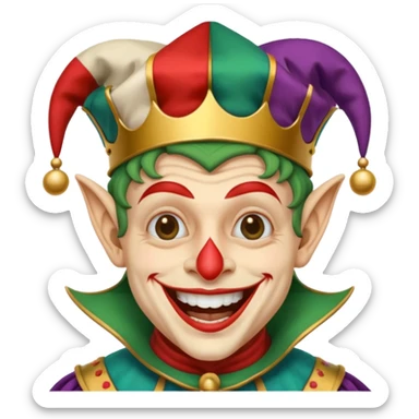 crazy colorful human jolly joker, medieval, vintage, court jester sticker