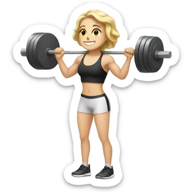 White girl Weightlifting  sticker