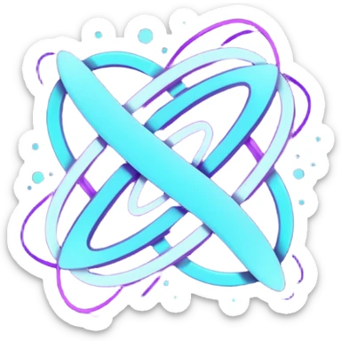 futuristic minimalistic logo icon, glowing letters "SANG" made of three merging neon lines, representing Storm, Atom and NoizeGames, neon purple (#8B5CF6) and cyan (#00E0FF), dark background, no face, tech logo style, 1:1 aspect ratio sticker