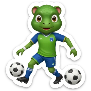 Bufo playing soccer sticker
