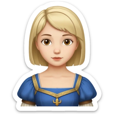 Crea a una chica de pelo corto con vestido medieval sticker