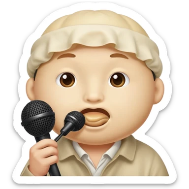 🧑‍🎤 but with 🥟 in his mouth  sticker