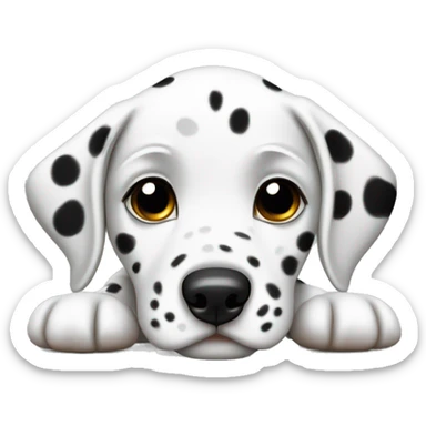Dalmatian puppy laying sticker