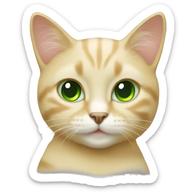 blonde cat green eyes  sticker