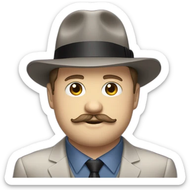 Paul Walter Hauser fedora suit mustache sticker