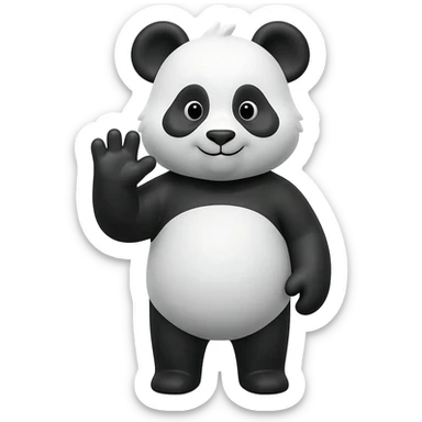 panda waving hi sticker