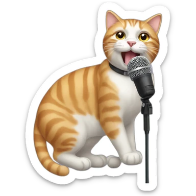 microphone cat sticker