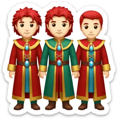 Güneş gözlüklü pantolonlu sarı kırmızı tişörtlü yeşil gözlü mavi saçlı aslan sticker