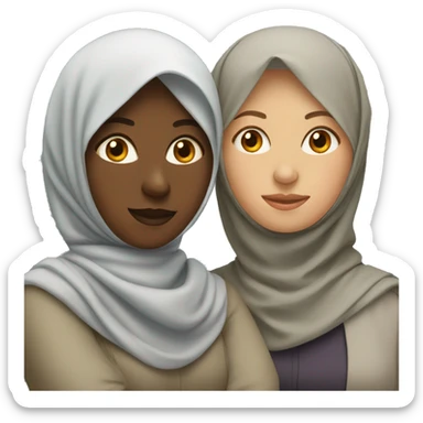 Two lesbian women in hijab sticker