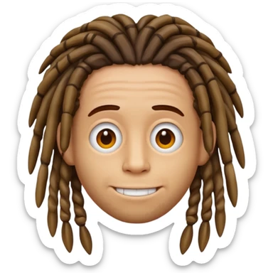 Laughing emoji with ken Carson dreads sticker