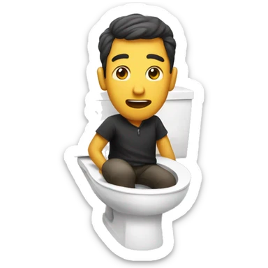 A man In a toilet singing sticker