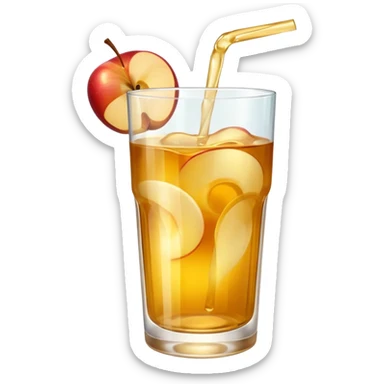 Apple juice in large glass sticker
