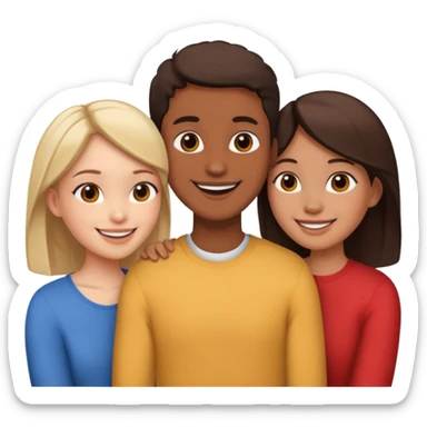 Three friends talking and looking each other sticker