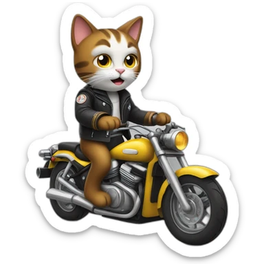 félix the cat riding a motorcycle sticker