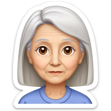 grandmother with straight hair and brown eyes sticker