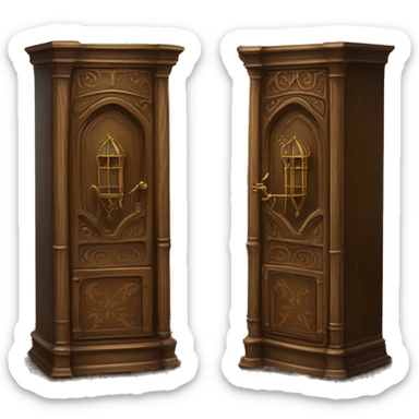 The Vanishing Cabinet: A pair of ornate cabinets linked magically, allowing for instantaneous travel between locations. One is located in Borgin and Burkes, and the other is in Hogwarts sticker