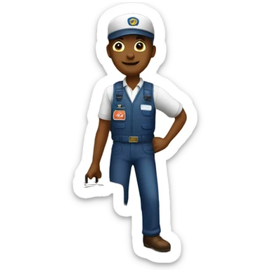 a post man visit the house to pick up the luggages sticker