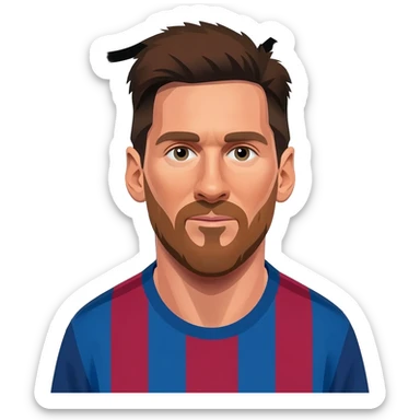 barcelona black and white logo with messi in colour and jersey and messi and asthetic logo sticker