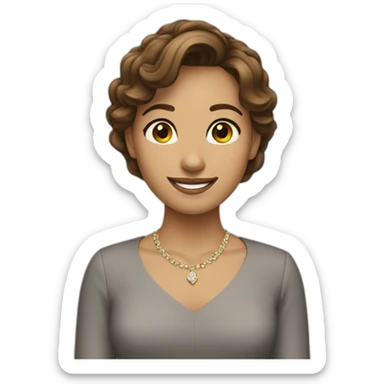 brown hair girl smiling formal sticker