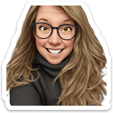 smiling girl with glasses sticker