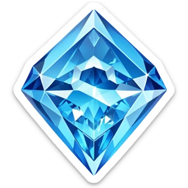 Create a custom emoji badge featuring a stylized, glossy letter “S”. Style it after the Diamond rank from League of Legends. Use crystalline blue tones, sharp reflections, faceted textures, and a high-end glowing frame. sticker