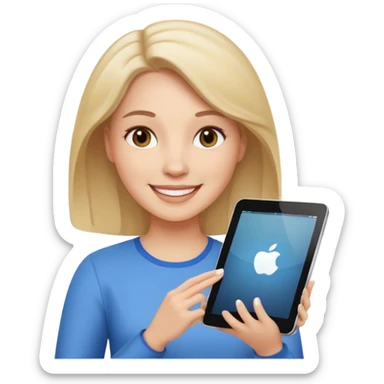 No she is white and she hold a ipadnooooo sticker