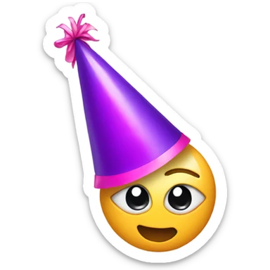 Emoji with a party hat sticker