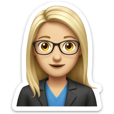 Online Teacher of English with fair hair  sticker