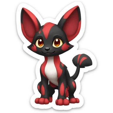 Cute cool black red animal hybrid Fakemon full body sticker