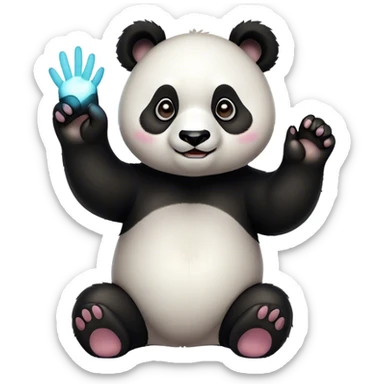 Panda bear flipping you off sticker
