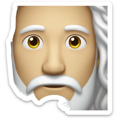 a man with white hair and a beard staring sticker