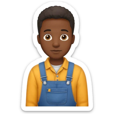 Black man in overalls sticker