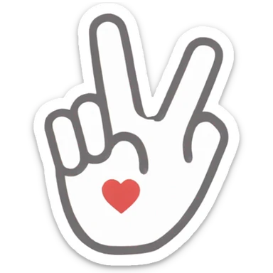 index and thumb creating finger heart korean sticker
