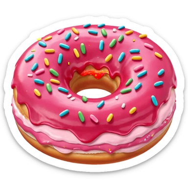 Strawberry frosted donut from dunkin donut  sticker