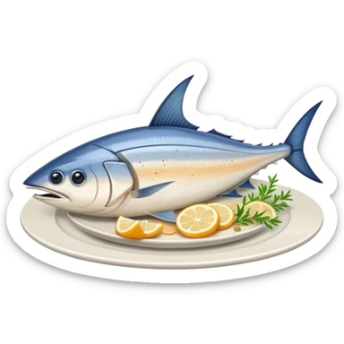 cooked swordfish on a plate sticker