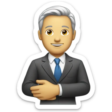 Businessman making a deal sticker