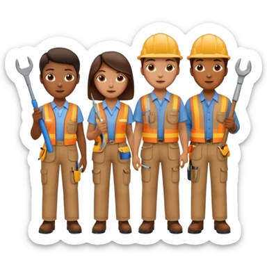 People Holding Tools sticker